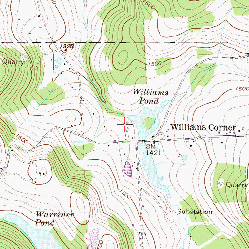Topographic Map of Williams Pond Dam, PA