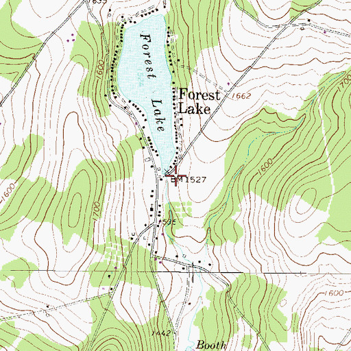 Topographic Map of Forest Lake Dam, PA