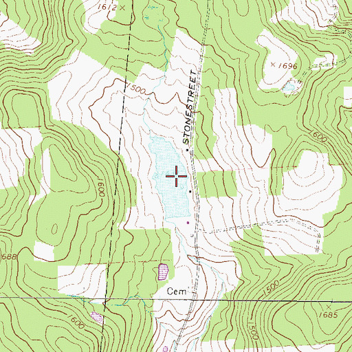 Topographic Map of Courtland Birchard Pond, PA