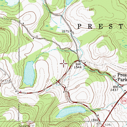 Topographic Map of Preston Park Dam, PA