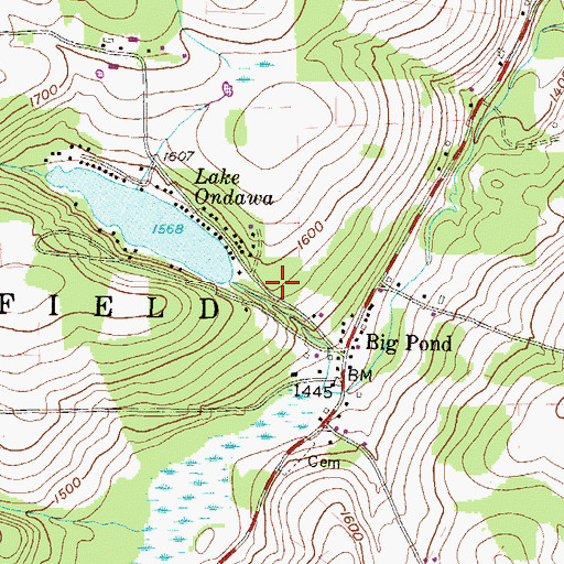 Topographic Map of Lake Ondawa Dam, PA