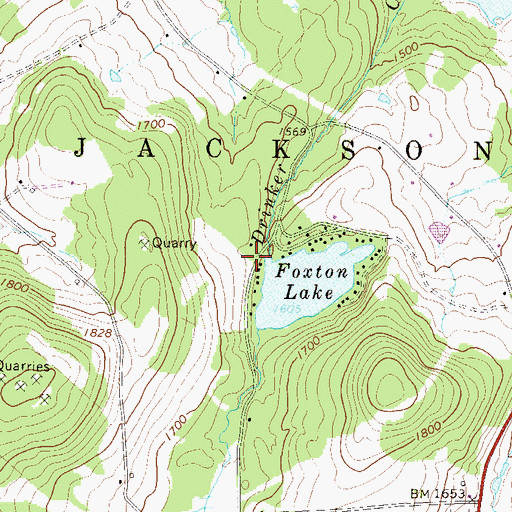 Topographic Map of Foxton Lake Dam, PA