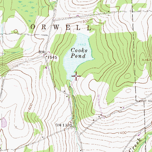 Topographic Map of Cooks Pond Dam, PA