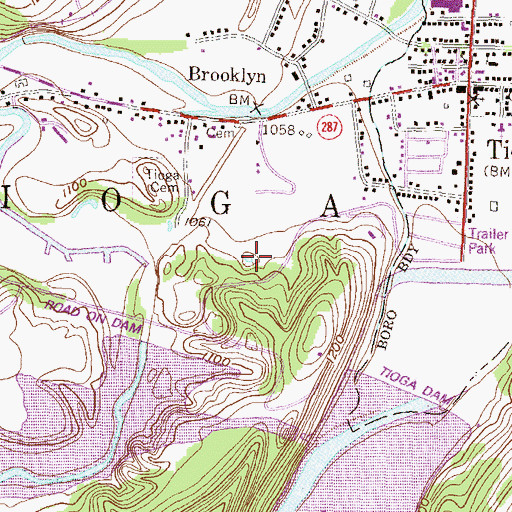 Topographic Map of Hammond Lake, PA