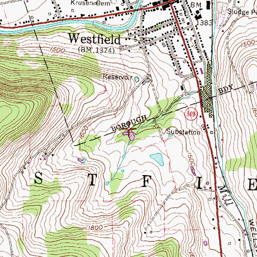 Topographic Map of Pa-456 Dam, PA