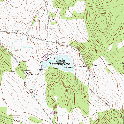Topographic Map of Lake Timberline, PA
