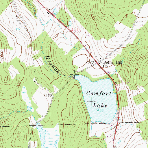 Topographic Map of Comfort Lake, PA