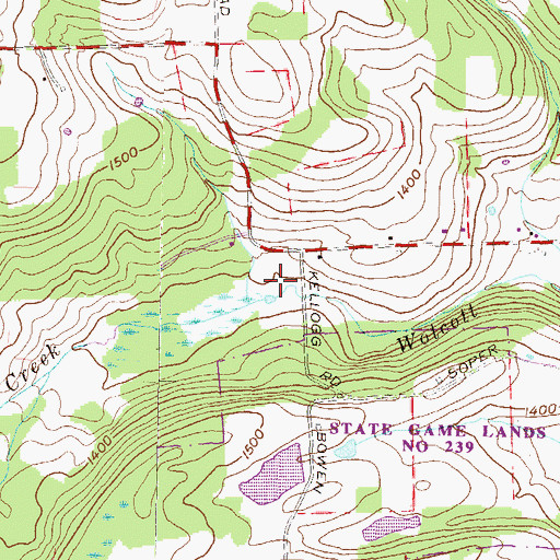 Topographic Map of Macham Dam, PA