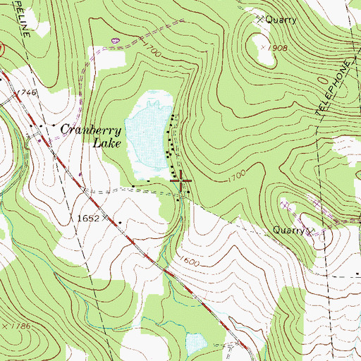 Topographic Map of Cranberry Lake Dam, PA