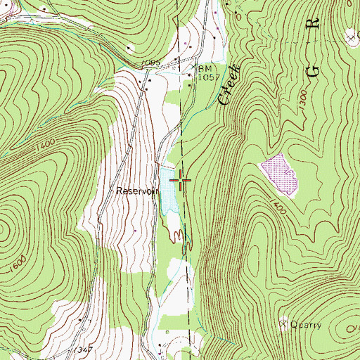 Topographic Map of DuBois Creek Dam, PA