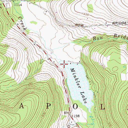 Topographic Map of Minkler Lake Dam, PA