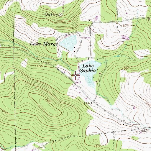 Topographic Map of Lake Sophia Dam, PA