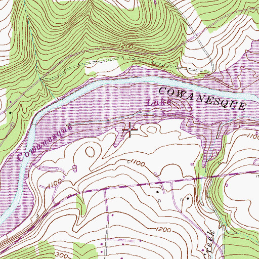 Topographic Map of Cowanesque Dam, PA