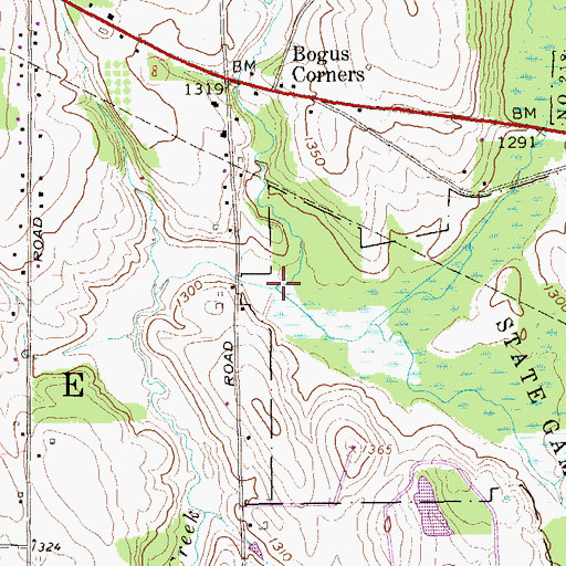 Topographic Map of Siegel Marsh Reservoir, PA