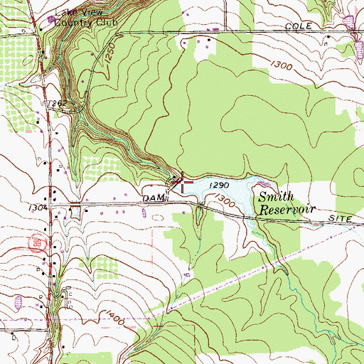 Topographic Map of Camp Cayuga Dam, PA