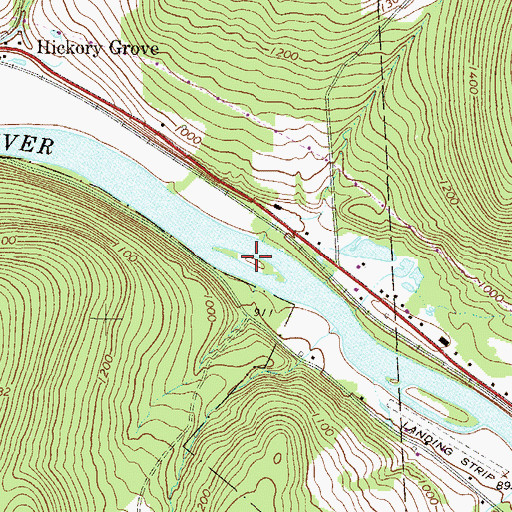 Topographic Map of Woodbridge Island, PA
