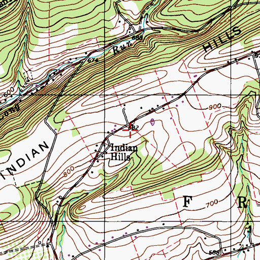 Topographic Map of Indian Hills School (historical), PA