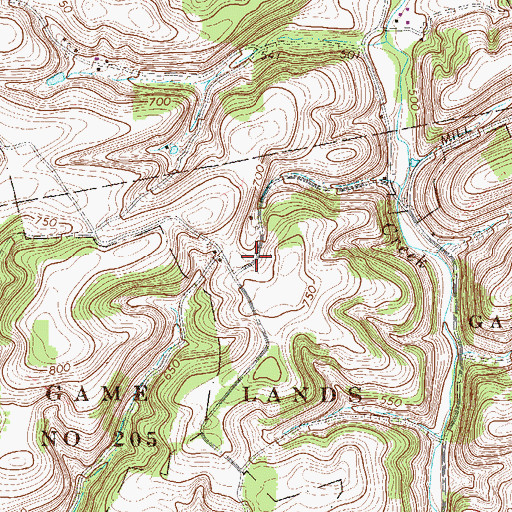 Topographic Map of Scherers School, PA