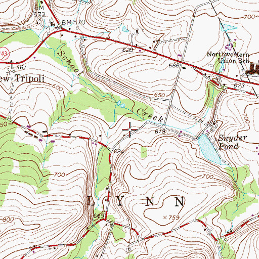 Topographic Map of Snyder School, PA