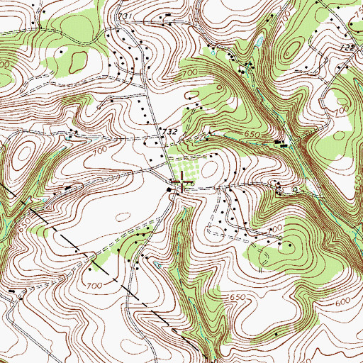 Topographic Map of Helfrichsville, PA