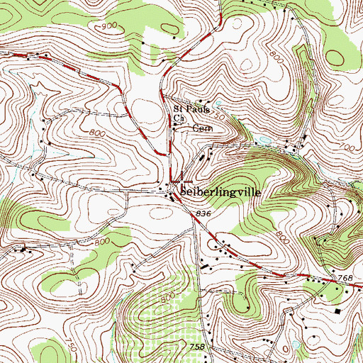 Topographic Map of Gackenbachs School, PA