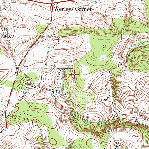 Topographic Map of Bucks School, PA