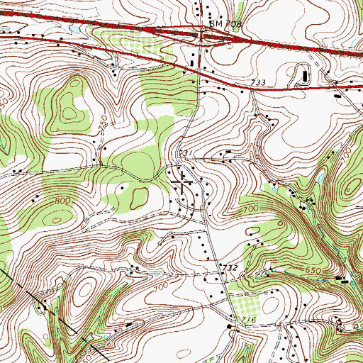 Topographic Map of Apple School, PA