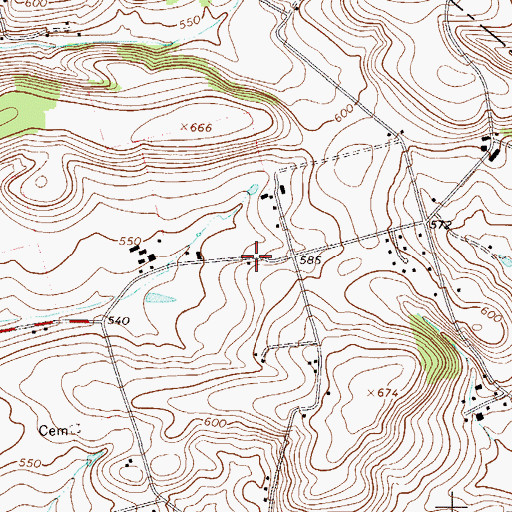 Topographic Map of Siegfriedsdale School, PA
