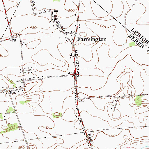 Topographic Map of Farmington School, PA