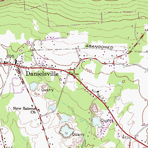 Topographic Map of Slate Valley School, PA