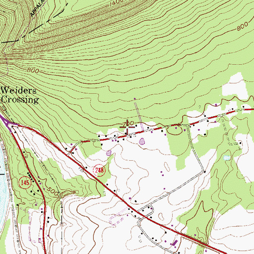 Topographic Map of Lehigh Gap School, PA