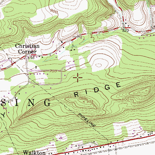 Topographic Map of Strohls School, PA