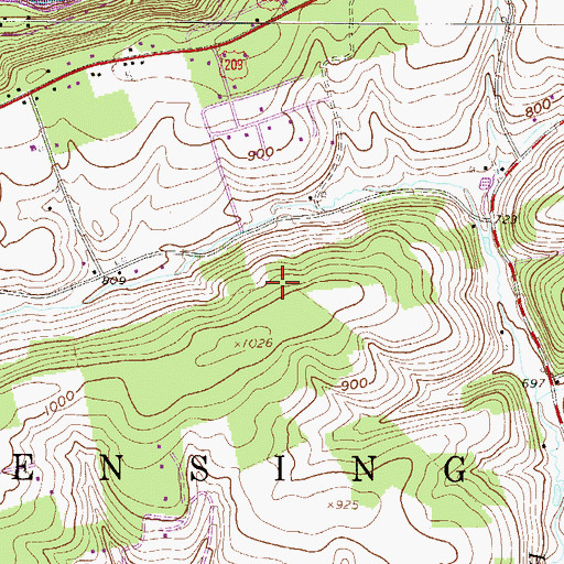 Topographic Map of Pierce School (historical), PA