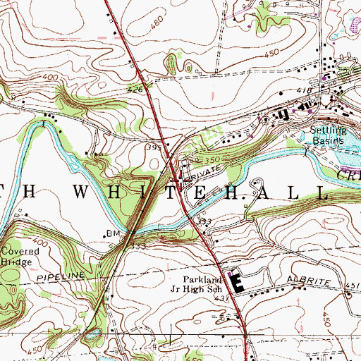 Topographic Map of Jordan Bridge, PA
