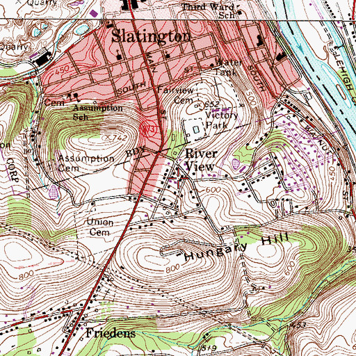 Topographic Map of River View, PA