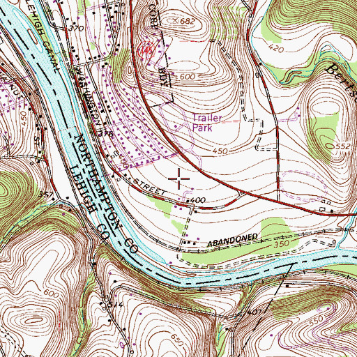 Topographic Map of Walnutport Acres, PA