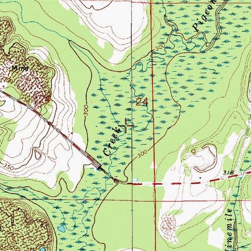 Topographic Map of Halls Creek, AL