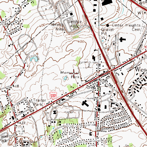 Topographic Map of Wescosville Memorial Park, PA