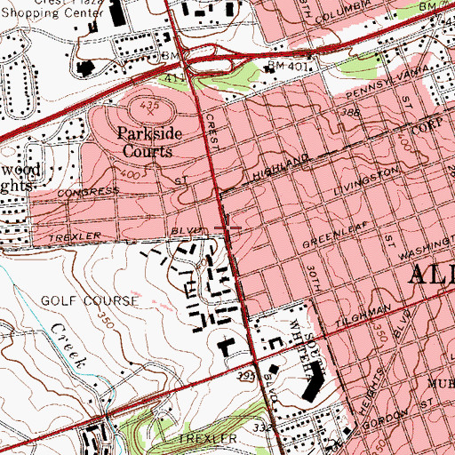 Topographic Map of Hilltown, PA