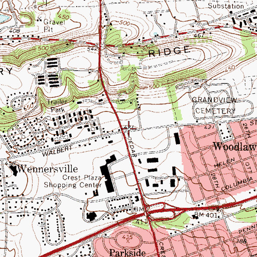 Topographic Map of Eckert (historical), PA