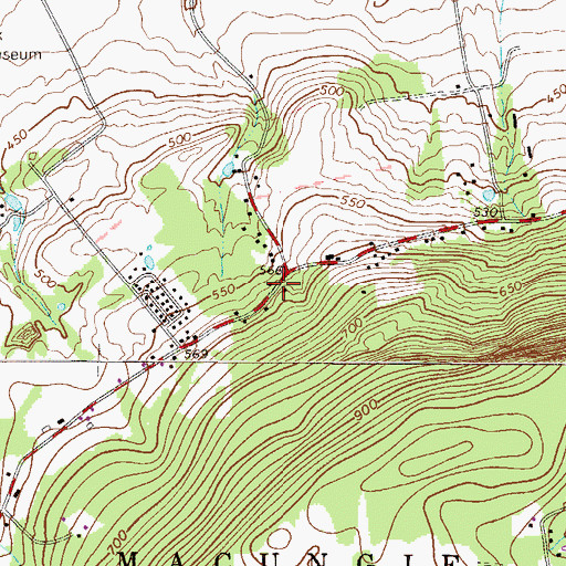Topographic Map of Daschers School, PA