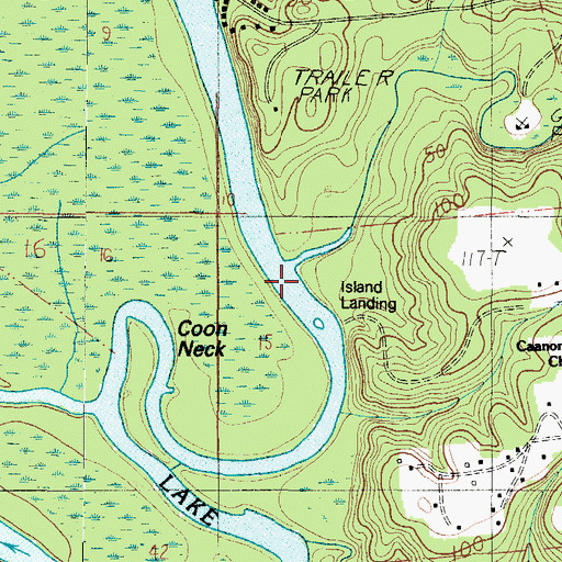 Topographic Map of Halls Creek, AL