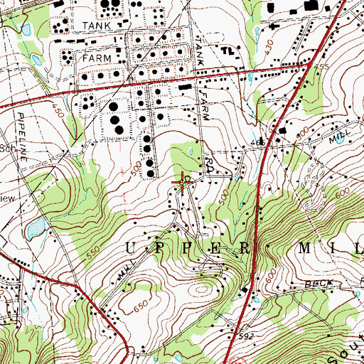 Topographic Map of Miller School, PA