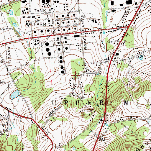 Topographic Map of Miller School, PA