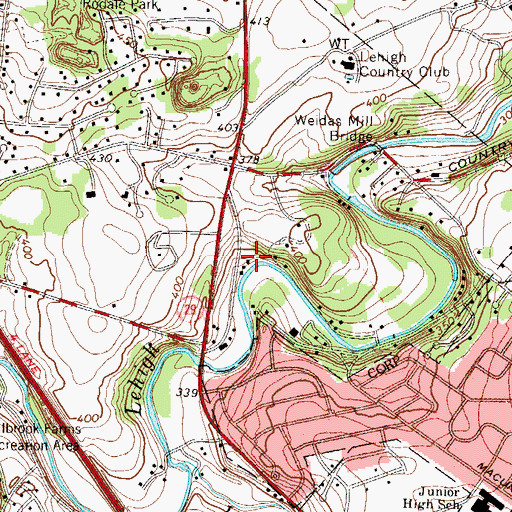 Topographic Map of Riegel School, PA