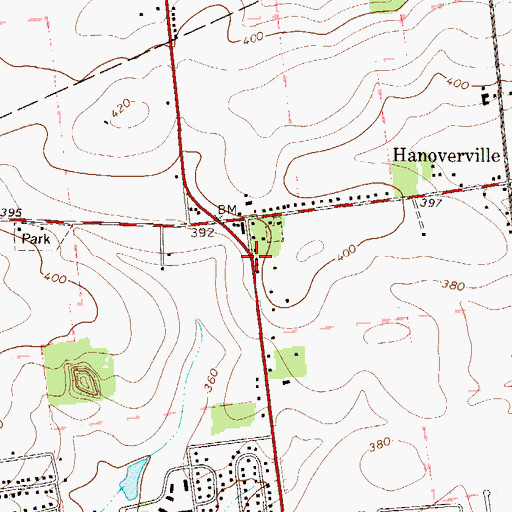 Topographic Map of Hay School, PA