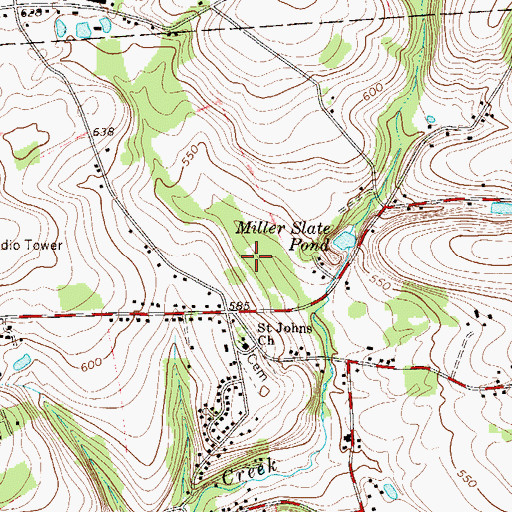Topographic Map of Oxford School, PA