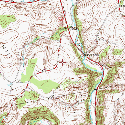 Topographic Map of Schortz School, PA