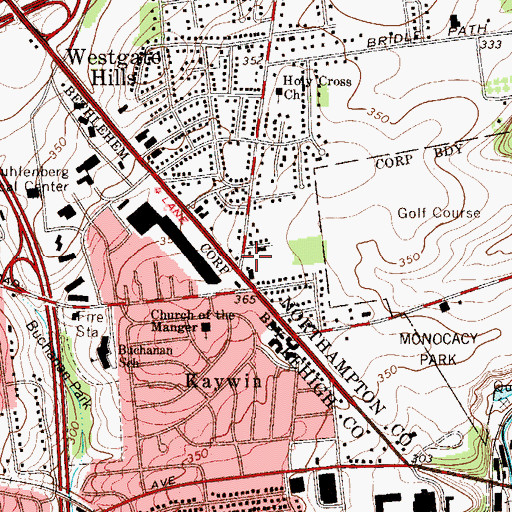Topographic Map of Rudolph School, PA