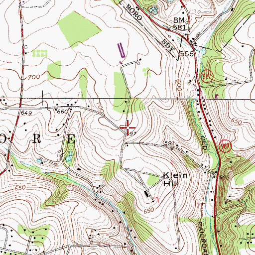 Topographic Map of Mount Vernon School, PA